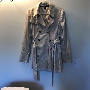 Kensie khaki trench coat size Large